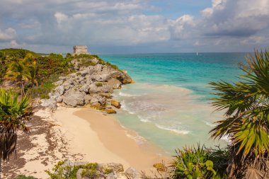 Meksika 'daki antik Maya şehri Tulum' daki kalıntılar,