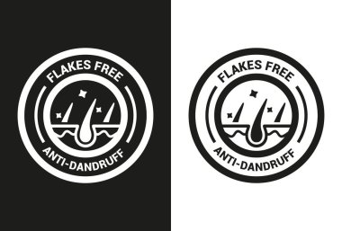 Vektör görüntüsü. Garanti damgası. Kepeksiz ve kepek önleyici simge.