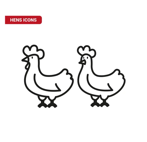 Vektorbild Ikone Einer Netten Und Freundlichen Henne — Stockvektor