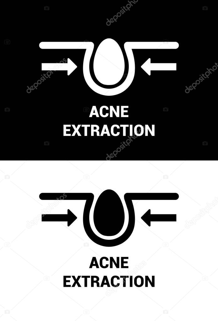 Vector image. Acne removal icon.