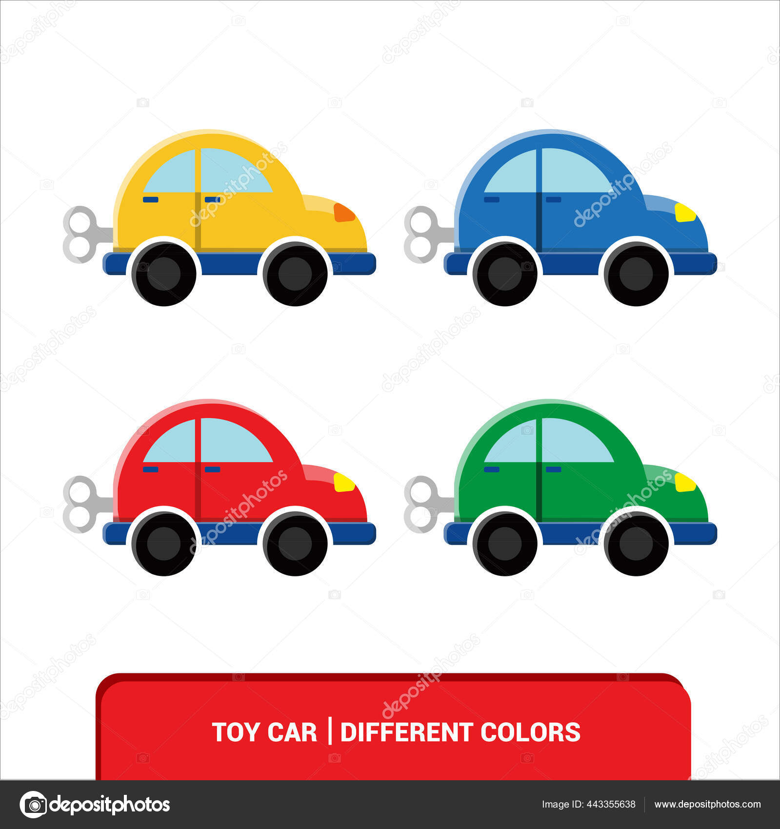Vector Image Drawing Toy Car Funny Image Children Stock Vector by