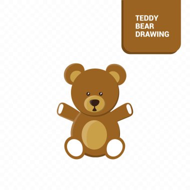 Vektör görüntüsü. Sevimli bir oyuncak ayı çiziyor..