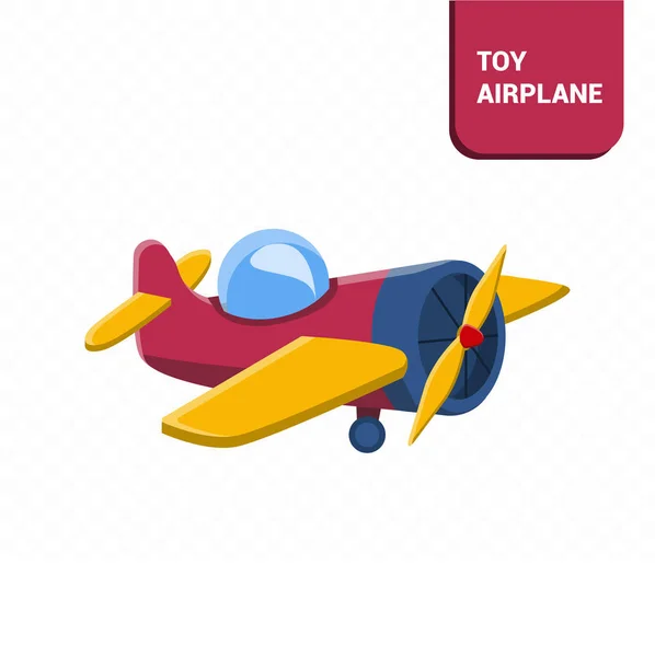 Векторное Изображение Рисунок Самолёта Забавное Изображение Игрушечного Самолета — стоковый вектор
