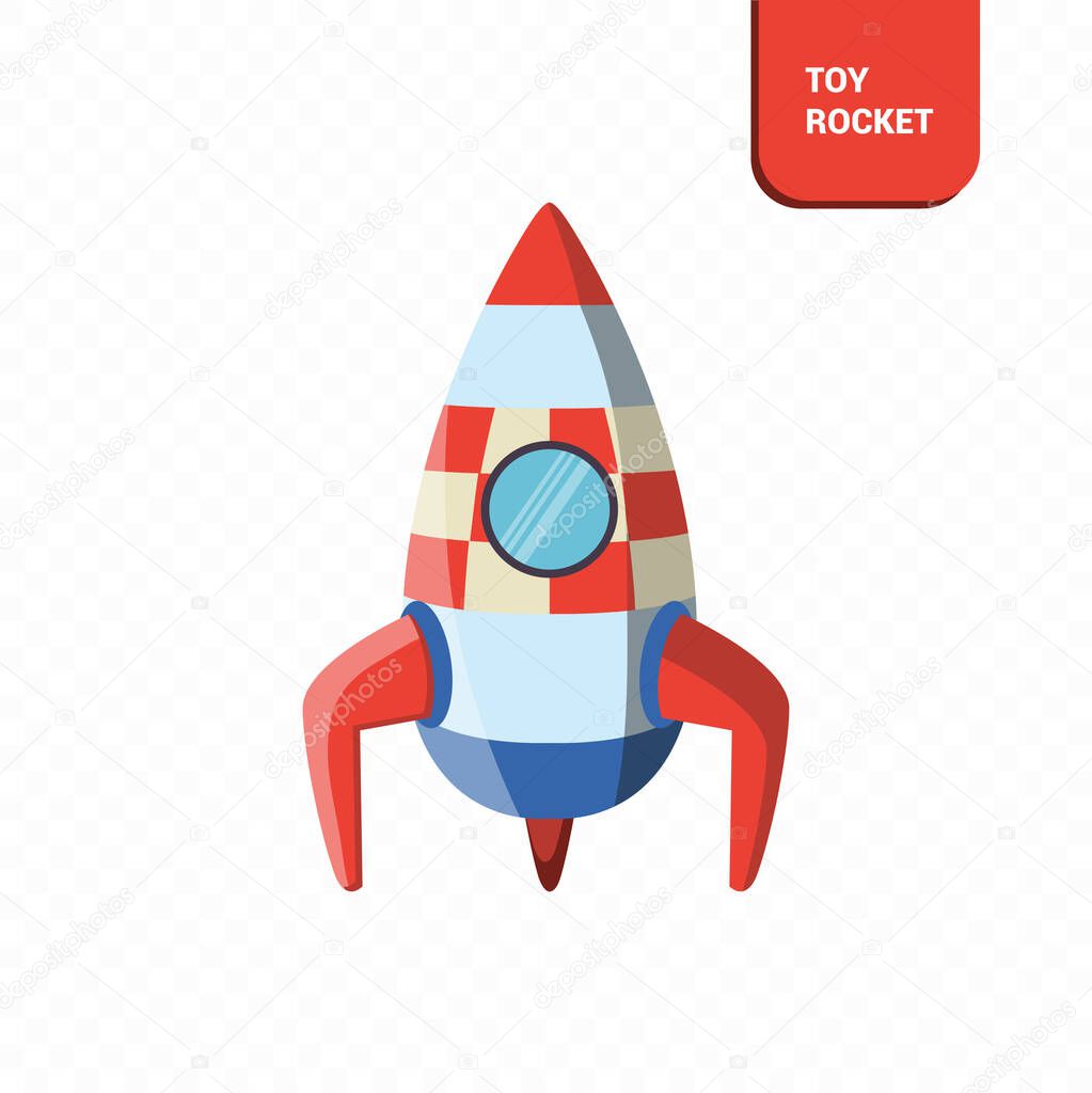 Vector image. Drawings of a rocket. Funny image of a rocket.