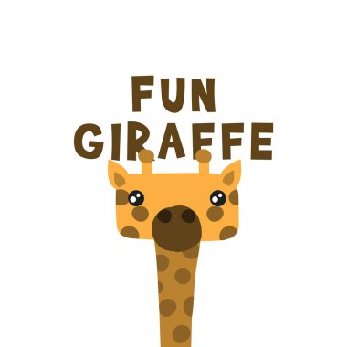 Düzenlenebilir vektör. Hayvan resimleri. Komik zürafa çizimi.