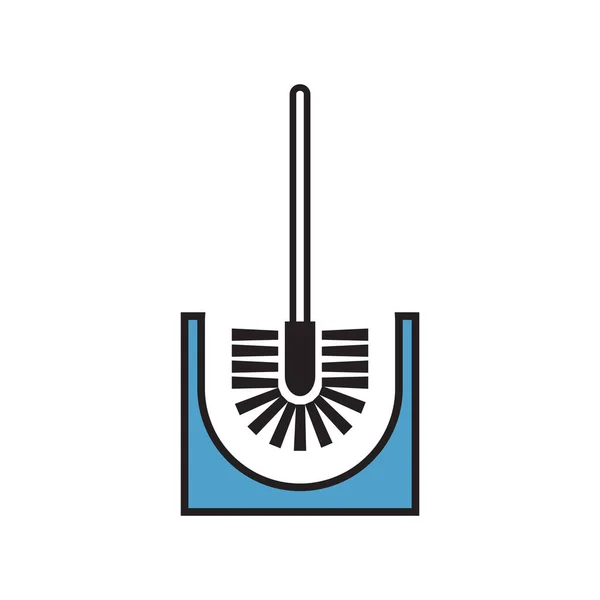 Icon Toilet Brush Basic Line Image Cleaning Object — Stock Vector