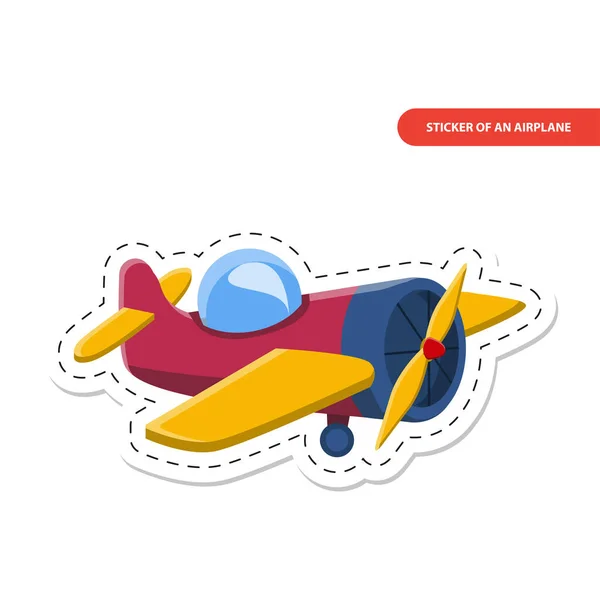 Image Vectorielle Autocollant Enfant Avion — Image vectorielle