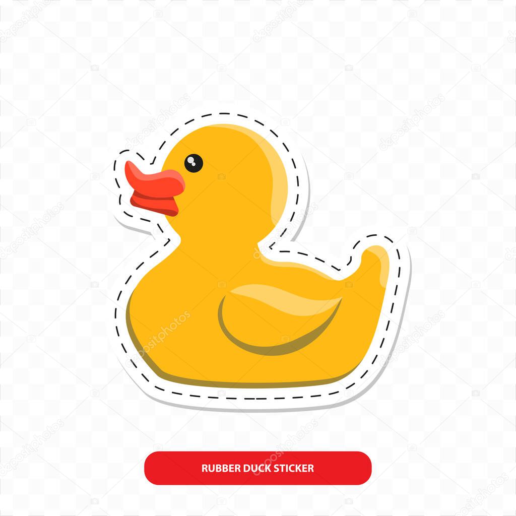 Vector image. Sticker of a cute rubber duck.