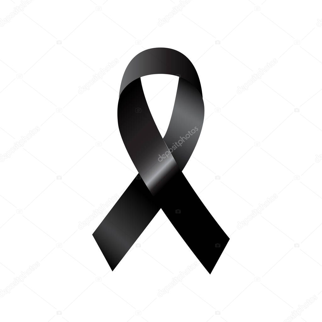 Picture of a black tie. Mourning symbol.