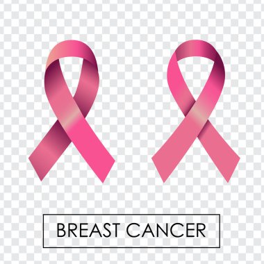 Göğüs kanserinin amblemi. Pembe fiyonk resmi. Düzenlenebilir vektör.