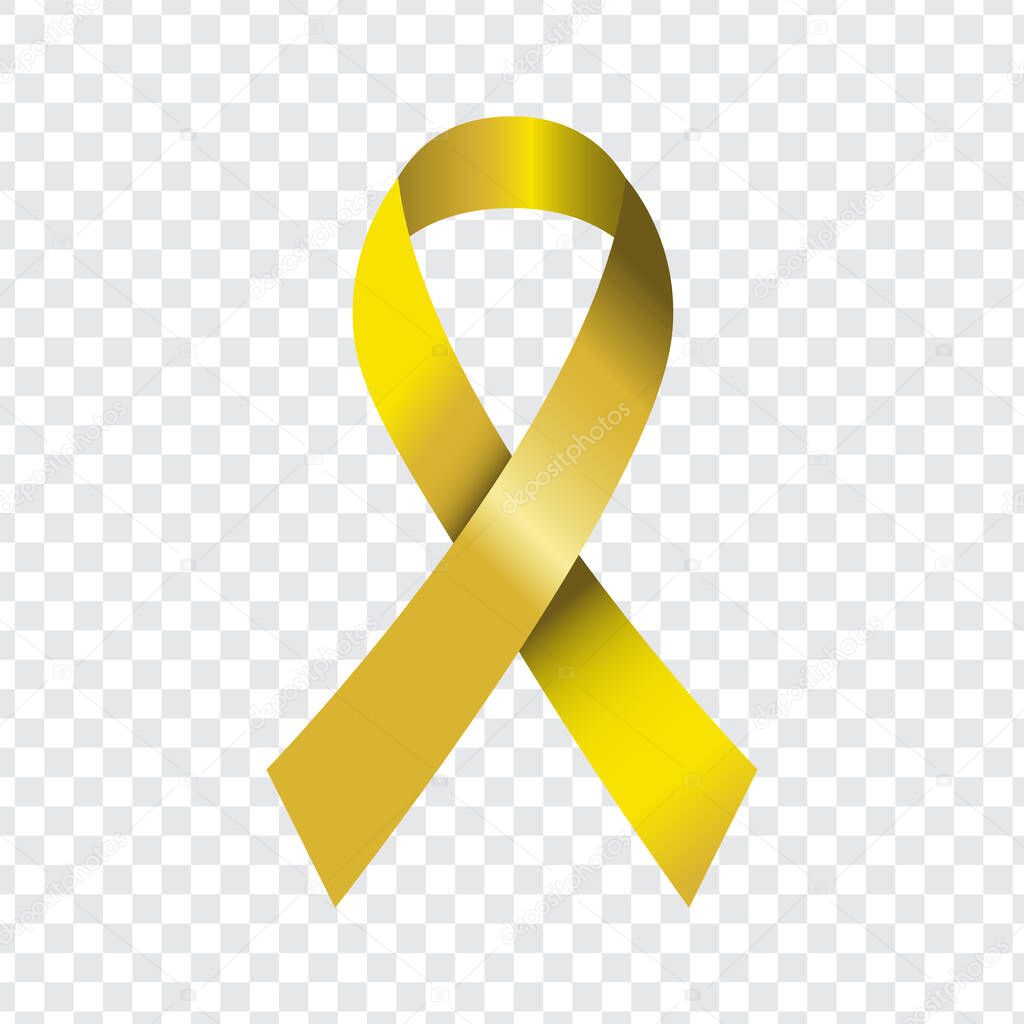 Yellow bow emblem. Protest symbol. Editable vector.