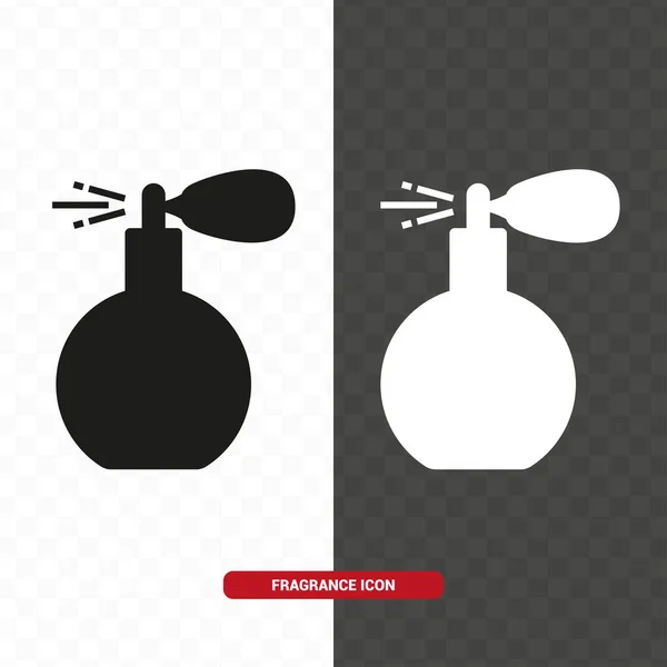 Vektör görüntüsü. Bir parfümün temel simgesi. Siyah ve beyaz resim.