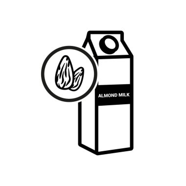 Vektör görüntüsü. Badem sütü simgesi.