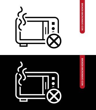 Vector image. Icon of a broken microwave.