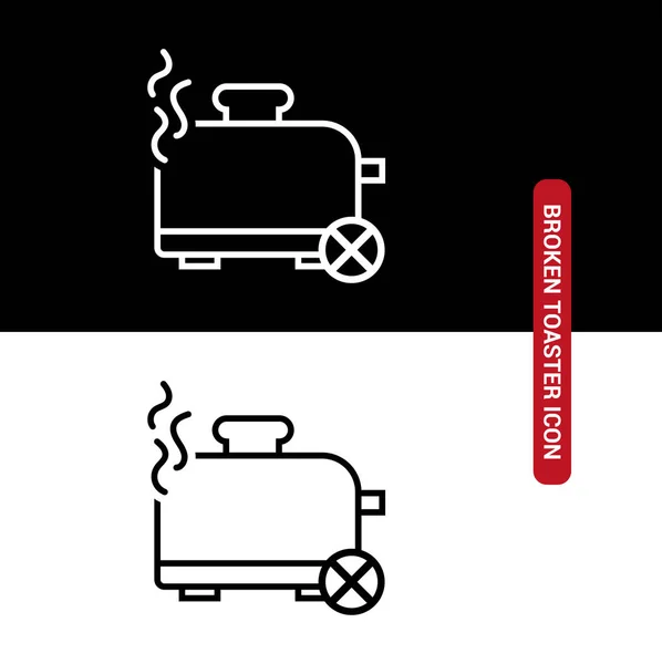 Vektorbild Ikonen För Trasig Brödrost Vektorgrafik