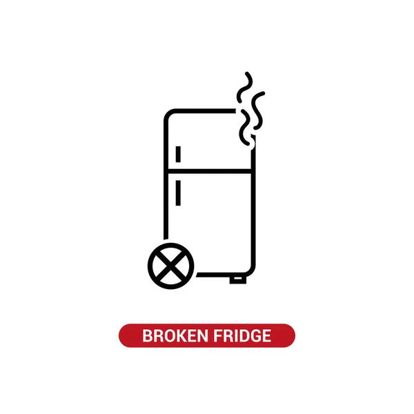 Vektorbild Ikone Eines Kaputten Kühlschranks lizenzfreie Stockillustrationen