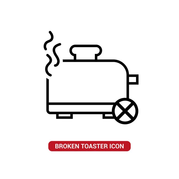 Vektorbild Ikone Eines Kaputten Toasters lizenzfreie Stockvektoren