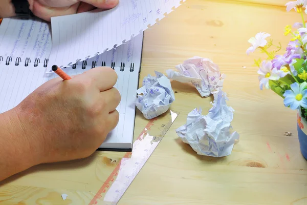 Mani uomo scrittura e lavoro — Foto Stock