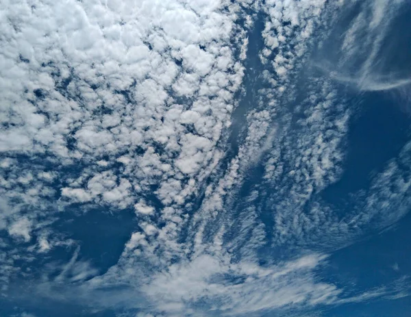 Beautiful Blue Sky Raining Cloud End Day — Stock Photo, Image