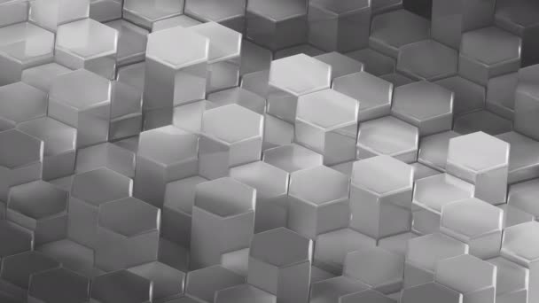 Αφηρημένη εξάγωνο φόντο μοτίβο τοίχο. 3D πολύγωνο χαρτογράφηση προβολής — Αρχείο Βίντεο