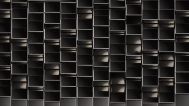 Soyut metalik küp arkaplan desenli duvar. 3B Projeksiyon Haritalama