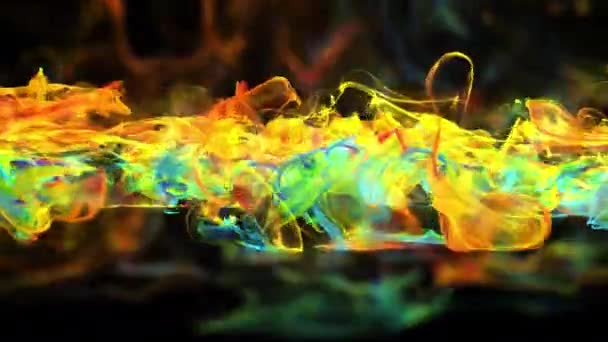 Multipla skimrande flerfärgad pulserande chockvåg partikel explosioner alfa — Stockvideo