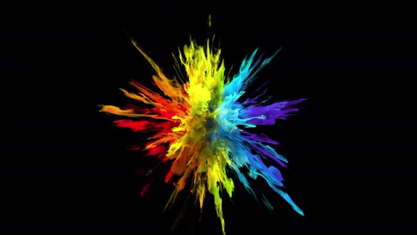 컬러 버스트 - 다채 로운 연기 분말 폭발 유체 잉크 입자 알파 채널 — 비디오
