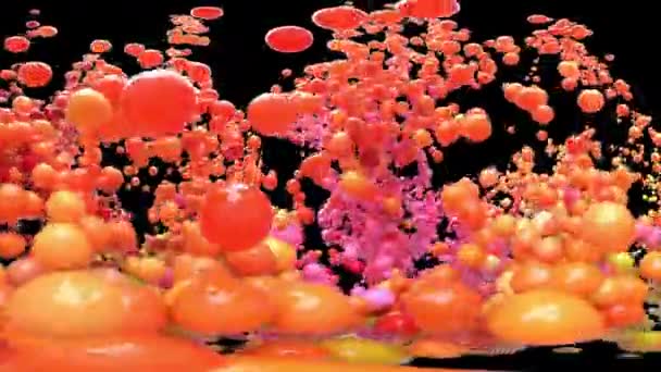 Bubble Burst - arancione rosso palloncini palloncini sfere esplosione canale alfa — Video Stock