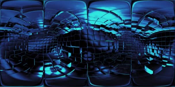 VR360 Abstrakta kuber Bakgrund mönster vägg. 3D-projektionskartläggning — Stockvideo