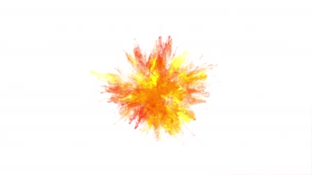 Color Burst - buntes Rauchpulver Explosion Flüssigkeit Farbpartikel alpha matt — Stockvideo