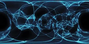 VR360 Soyut Hareket Arkaplanı - Dijital İkili Mavi Pleks Tünel Döngüsü