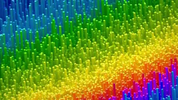 Abstract regenboog kubussen achtergrond patroon muur. 3D-projectie in kaart brengen — Stockvideo