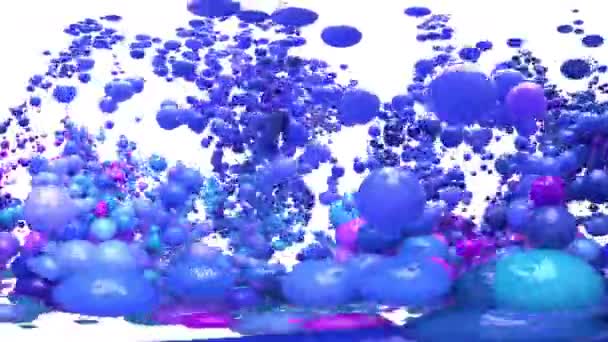 Explosão de bolhas - bolas de espuma esferas de balões canal alfa explosão — Vídeo de Stock