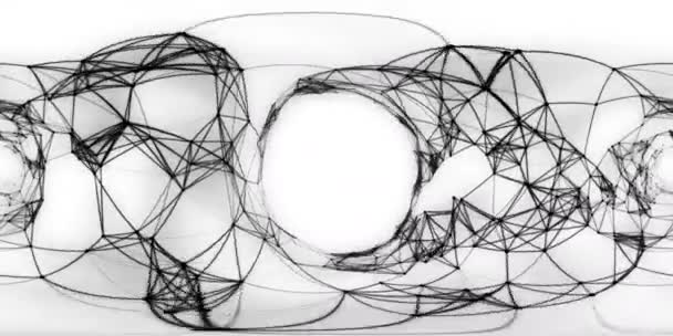 Fond de mouvement abstrait VR360 - Boucle de tunnel de plexus binaire numérique — Video
