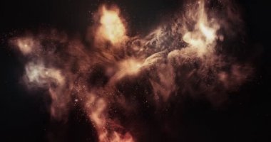 Ateşli Phoenix Bulutsusu 4k etrafında 3D uzay uçuşu