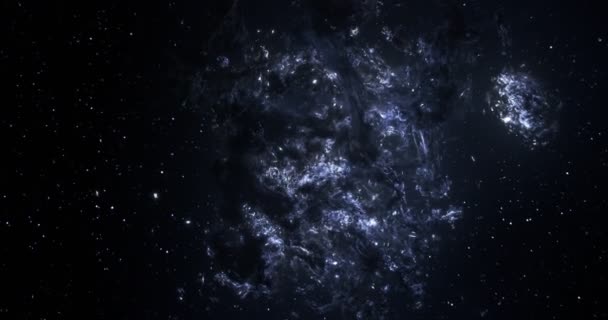 Volo spaziale 3D attraverso la nebulosa misteriosa fredda nello spazio 4K completo — Video Stock