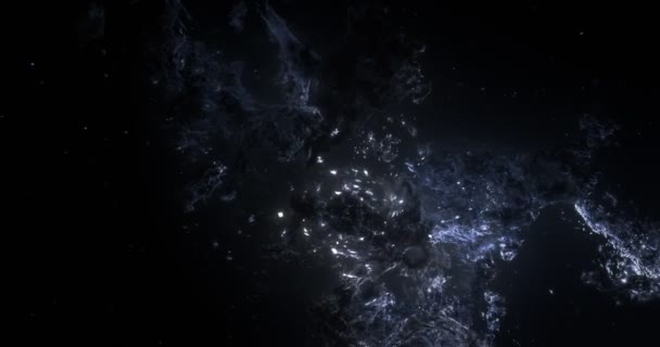 Vuelo espacial 3D alrededor de la nebulosa misteriosa fría en el lazo espacial 4K completo — Vídeo de stock