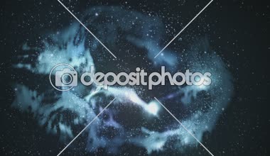 3D uzay uçuşu uzayda mavi donmuş Bulutsusu çevresinde tam 4 k döngü