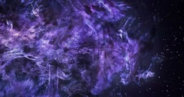 3D uzay uçuşu çevresinde büyük mor Bulutsusu