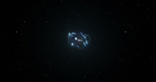 Vol spatial 3D à travers la nébuleuse gelée dans l'espace Full 4K 