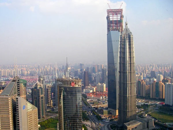 Město Panorama Mrakodrap Čína Šanghaj — Stock fotografie