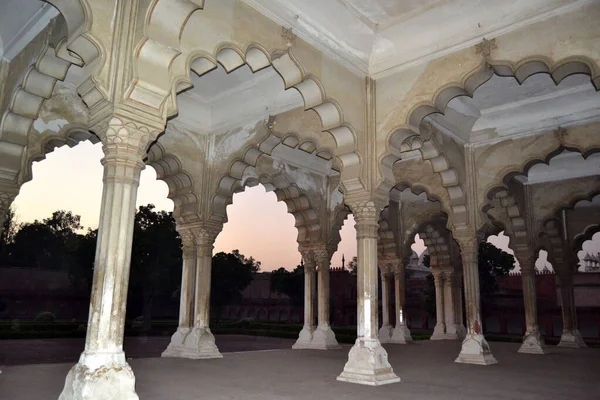 India Agra Tramonto Nell Arco Del Forte Rosso — Foto Stock