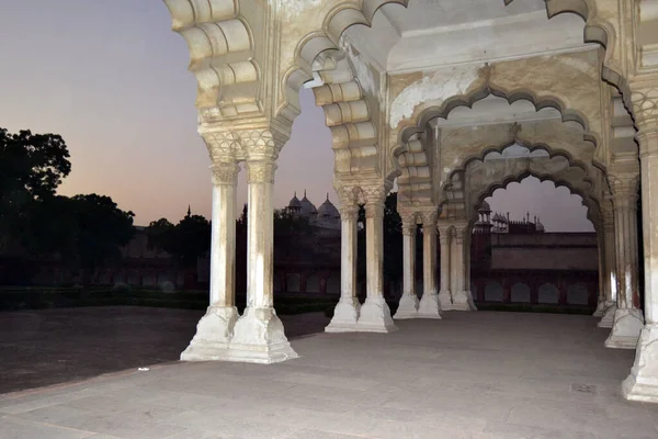 India Agra Sunset Arch Red Fort — Stock Photo, Image