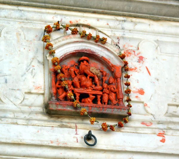 India Jaipur Palazzo Della Città Bassorilievo Con Dea — Foto Stock