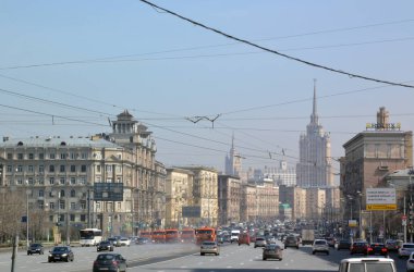 Rusya, şehir, Moskova sokaklarında trafik