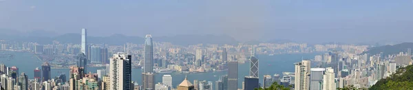 China Hong Kong Victoria Peak Ciudad Horizonte Rascacielos —  Fotos de Stock