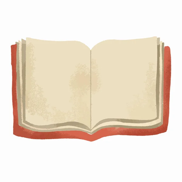 Sarı sayfalı ve kırmızı kapaklı eski bir çizgi roman.