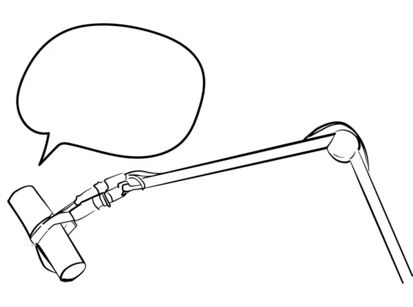 Esquisse schématique du microphone et de la bulle vocale — Image vectorielle
