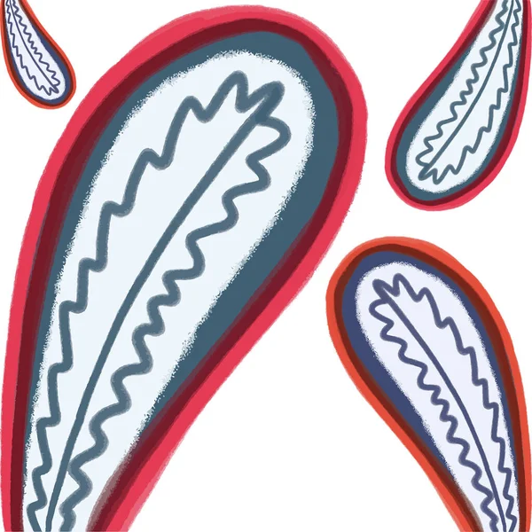 Ayrı şekillere sahip renkli etnik desen