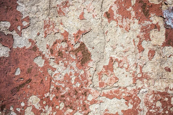 Background old tan and white colored crumbling wall — Stock Photo, Image